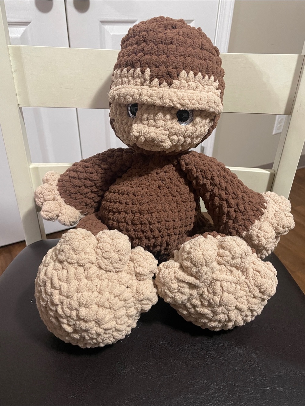 Handmade Plush Crochet Bigfoot - Brown & Cream
